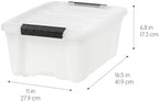 IRIS USA 6-Pack 13 Quart Storage Bins with Lids, Pearl - Image 2