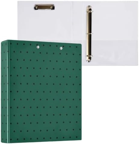 Standard View 3 Ring Binder, Green Black Polka Dot Durable Flexible Portable Waterproof Hardcover 1.5 Inch D Rings 500-Sheet Capacity Organizer 1PC by Unknown