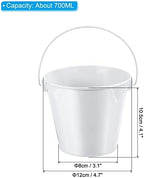PATIKIL 4.7 Inch Colored Metal Buckets, 4 Pack Pencil Holder Buckets Round Metal Planter Pails Container with Handles for Classroom Crafts, White - Image 2