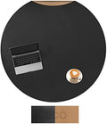 CENNBIE 42 Inches Round Table Mat - Cork Leather Table Pad (Black) by CENNBIE