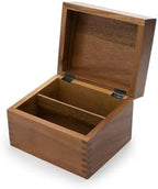 Ironwood Gourmet Acacia Wood Recipe Box with Divider Tabs, 2 Compartment, Single - Image 6
