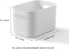 ORGIDOL 12 Pack White Plastic Storage Bins, Storage Container for Organizing, Storage Boxes with Handle for Shelves, Cute Organizer Bins for Craft, Snacks, Pantry, Cabinet, 9.69x6.7x5.7 inch - Image 7