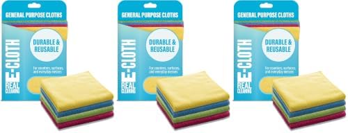 E-Cloth Microfiber Cloth 12-Pack, World's Leading Premium Microfiber Cleaning Cloth, Twice as Durable as Competition, 1 Year Guarantee, Ideal for Kitchen, Countertops, Sinks, and Bathrooms, Assorted by E-Cloth