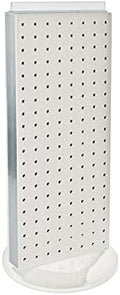 Azar 700508-WHT 8-Inch W by 20-Inch H Revolving White Pegboard Counter Unit, White by AzarDisplays