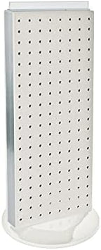 Azar 700508-WHT 8-Inch W by 20-Inch H Revolving White Pegboard Counter Unit, White by AzarDisplays