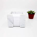 White Marble Sticky Note Holder, Handmade Office Desk Organizer - Image 7