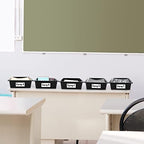 Qunclay 10 Pcs Black Plastic Turn in Trays, Letter Size Classroom Bins - Image 6