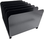 Huron Desktop File Binder Organizer Storage Vertical 6 Slot, Black Commercial Grade Steel - Image 4
