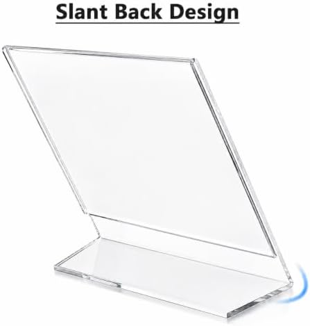 MaxGear Acrylic Sign Holder 8.5x11 Inches Horizontal 12 Pack, Slant Back - Image 5