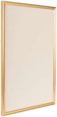Kate and Laurel Adlynn Rectangle Framed Linen Fabric Pinboard, 24 x 36, Gold, Traditional Beveled Bulletin Board for Vintage Home Wall Organization or Aspirational Vision Board by KateandLaurel
