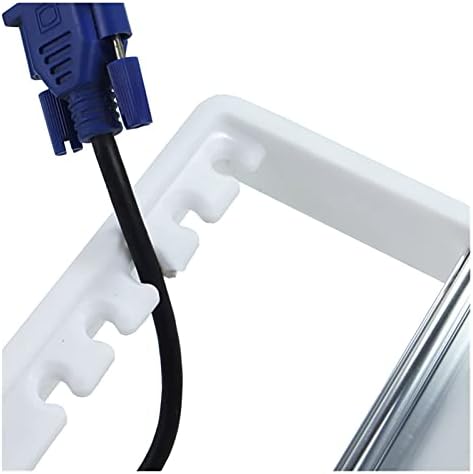 Computer Wire Cable Hole Cover Grommets， Alloy Desk Cable Grommet Rectangular Threading Box with Wire Clip Holder Table Outlet Line Hole Cover Office Furniture Hardware(Black) - Image 4