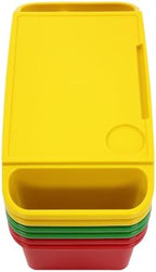 6 Pack Kids Lap Desk, Portable Plastic Lap Tray with Storage Slots and Cup Holder, Stackable Activity Table for Writing Drawing Snacks, 19.7x9.8x7.1 Inch - Image 4
