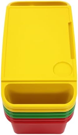 6 Pack Kids Lap Desk, Portable Plastic Lap Tray with Storage Slots and Cup Holder, Stackable Activity Table for Writing Drawing Snacks, 19.7x9.8x7.1 Inch - Image 4