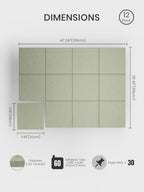 Bumusty 48"x 36" Large Felt Bulletin Board Tiles, Sage - Image 2