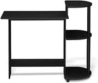 Furinno Compact 29-Inch Black Computer Desk, Gaming Desk with Shelves, Office Desk with Book Shelf, for Home Office, Study Room, Dorm, Bedroom, Dark Americano - Image 6