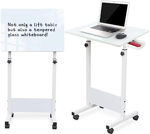 KOUPA 24 Inch Adjustable Height Flip Writable Standing Desk with Wheels by WelcometoKOUPA