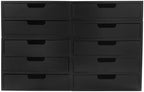Wooden Desktop Drawer Organizer,with 10 Drawers,Tabletop Storage Cabinet Box Drawers,Modern Desk Craft Organization for Home,Office,Bedroom,Compact Size 24.8x17cm (Black) by GDAE10
