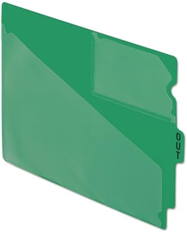 Pendaflex 13543 End Tab Vinyl Outguides w/Center Tab Printed Out, Letter Size, Green, 50/Box by CleanItSupply
