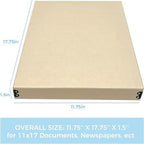 Lineco Museum Archival Storage Box, Drop Front, 11.75x17.75x1.5 in, Tan - Image 3