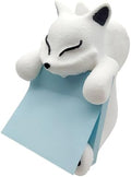 Fox Sticky Note Holder Cute Animal Pop-up Note Dispenser Funny for Desk Home Office School, 3x3 in, White, C16 by RhyNSky