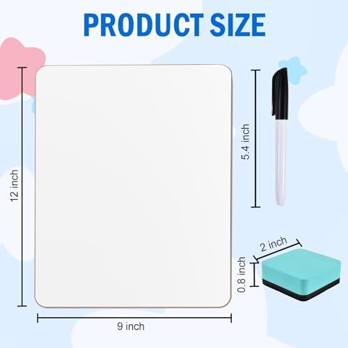 Small Dry Erase Boards Classroom Pack 12 x 9 Inch 12 Pack Whiteboard - Image 3