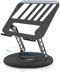 Compatible 360° Rotating Adjustable Laptop Stand, Fully Foldable Dual Rotary Shaft Laptop Riser Portable Standing Desk, Fits MacBook & All 10-15 Inch Laptops - Black by ZSAUTHREE