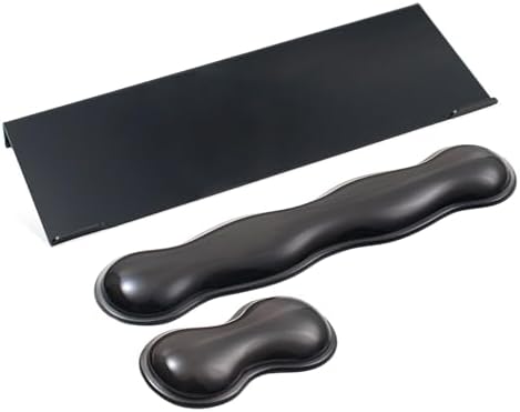 Acrylic Keyboard Stand with Gel Wrist Rest for Keyboard and Mouse Set-Black by Rskinieei
