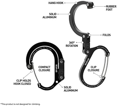 GEAR AID HEROCLIP Small Carabiner Gear Clip with 360° Swivel Hook - Image 5