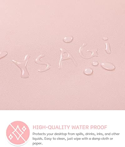 YSAGi Non-Slip Leather Desk Pad XL Size, Waterproof Laptop Computer Desk Keyboard Mat, Table Protector Blotter Mat, Large Mouse Pad for Office/Work/Home/Decor(Pink, 47.2" x 23.6")-No Band - Image 3