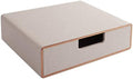 Stackable Drawer Organizer PU Leather Classic Handmade,Organize Home Office Desk Accessories and Sort Letter-Size Paper/a4 Document,Desk Caddy with Drawers Storage Box,13.1x10x3.7inches,Beige by RHCSZ