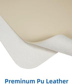 AFIING Leather Desk Pad Protector, Mouse Pad, Office Desk Mat, Non-Slip PU Leather Desk Blotter, Large Desk Mat, Waterproof Keyboard Mat for Office/Home/Decor (Beige, 48" x 17") - Image 2