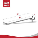 Presa Heavy Duty Metal Peg Board Shelving Hooks, 6-Inch, 100-Pack - Image 4