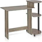 Furinno Compact 29-Inch Grey Computer Desk, Gaming Desk with Shelves, Office Desk with Book Shelf, for Home Office, Study Room, Dorm, Bedroom, Grey Oak - Image 5