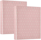 Standard View 3 Ring Binder, Light Pink Polka Dot Durable Flexible Portable Waterproof Hardcover 1.5 Inch D Rings 500-Sheet Capacity Organizer 1PC - Image 2