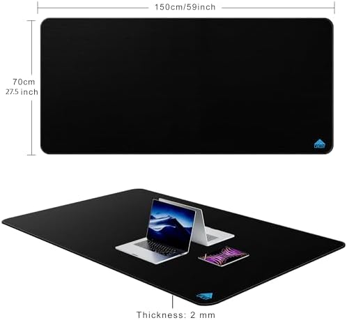 Cacoy 59"x27.5" Large Gaming Mouse Pad, Professional Desk Mouse Mat, Black - Image 2