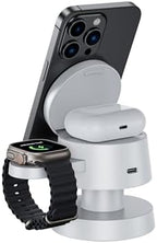 4 in 1 Magnetic Wireless Charging Station,15W Fast Charging with Night Light for MagSafe Charger Stand,3 in 1 Wireless Charger for iPhone 17/16/15/14/13 Pro Max,Apple Watch & AirPods,White - Image 6