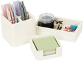Mind Reader 3-Piece Cement Desk Organizer Set, Desktop Accessory Kit with Pen Cup, Sticky Note Holder, Catch-All Tray, Modern Office Decor, Cement, Cream by MindReader
