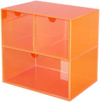 Gelite Desk Organizer with 3 Storage Drawers for Makeup Office Acrylic Desktop Drawer Organizer for Vanity Office Organization and Storage Box, Neon Orange by Gelite