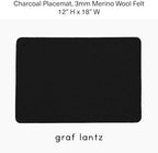 Graf Lantz - Merino Wool Rectangle Placemat - Charcoal (12" H x 18" W) - 3mm Merino Wool Felt Table Mat - Moisture Wicking - Odor, Stain, Heat & Dirt Resistant - Luxury Home Decor - Made in the USA - Image 4