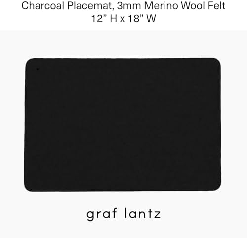 Graf Lantz - Merino Wool Rectangle Placemat - Charcoal (12" H x 18" W) - 3mm Merino Wool Felt Table Mat - Moisture Wicking - Odor, Stain, Heat & Dirt Resistant - Luxury Home Decor - Made in the USA - Image 4