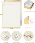 Fabric Bulletin Board 40x30 inches, Golden Aluminum Framed Wall Pin Board - Image 6