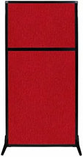 Versare Workstation Partition | Portable Wall Divider | Modern Office Cubicle | Free Standing Privacy Screen | Flexible Work Space | 33" x 70" Red Fabric Panels by VERSARE
