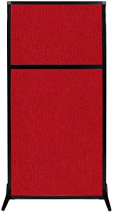 Versare Workstation Partition | Portable Wall Divider | Modern Office Cubicle | Free Standing Privacy Screen | Flexible Work Space | 33" x 70" Red Fabric Panels by VERSARE