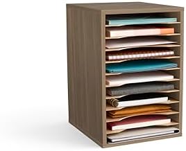 Safco Products Vertical Desktop Sorter, 11 Compartment, Gray Wood by SafcoProducts