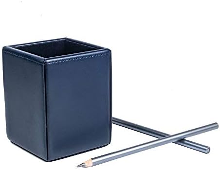 Navy Blue Bonded Leather Pencil Cup - Image 3
