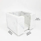 White Marble Sticky Note Holder, Handmade Office Desk Organizer - Image 3