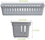 Domensi 24 Pack Slim Plastic Storage Basket Tray Organizer, Gray - Image 2