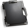 Officemate Carry-All Clipboard Storage Box, 15.75 x 13-Inches, Legal Size Document Organizer with Enclosed Storage Compartment, Reinforced Corners, Black/Gray by Officemate