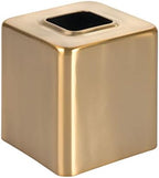 mDesign Metal Square Tissue Box Cover, Modern Facial Paper Holder - Accessories for Bathroom Vanity Countertop, Bedroom Dresser, Night Stand, Desk, Office and End Table - Unity Collection - Soft Brass - Image 5