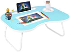 Lap Desk for Laptop Bed Trays for Eating and Laptops Breakfast in Bed Laptop Stand TV Trays for Bed with Cup Holder/Drawer for Sofa/Couch Portable Foldable (Blue, M(19×14")) - Image 6